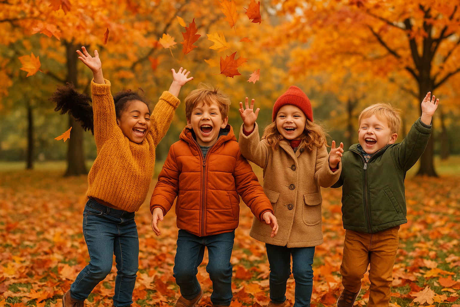 Kinder im herbst